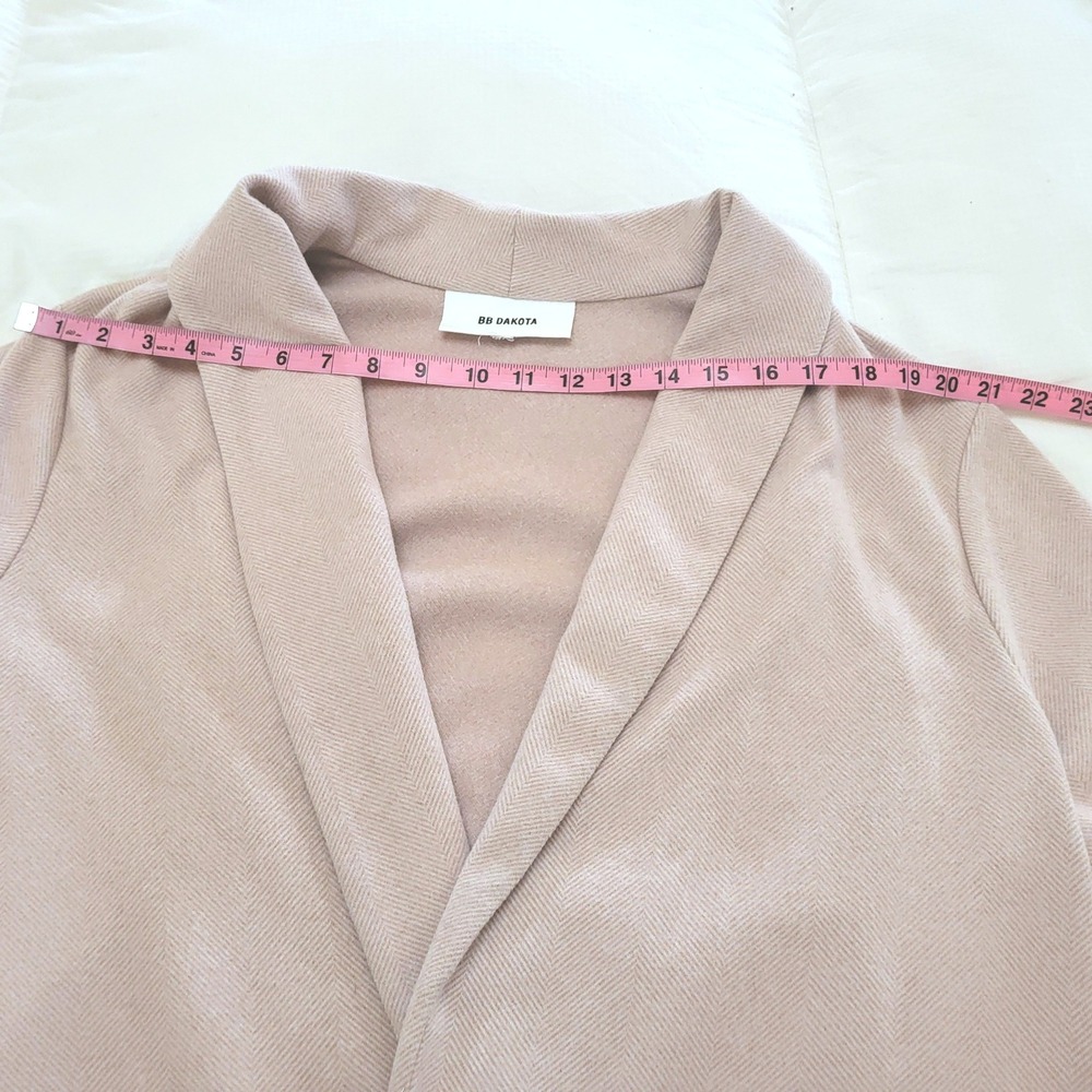 BB Dakota Dusty Rose Pink Herringbone Shawl Collar Open Front Cardigan Jacket XL - Picture 8 of 11